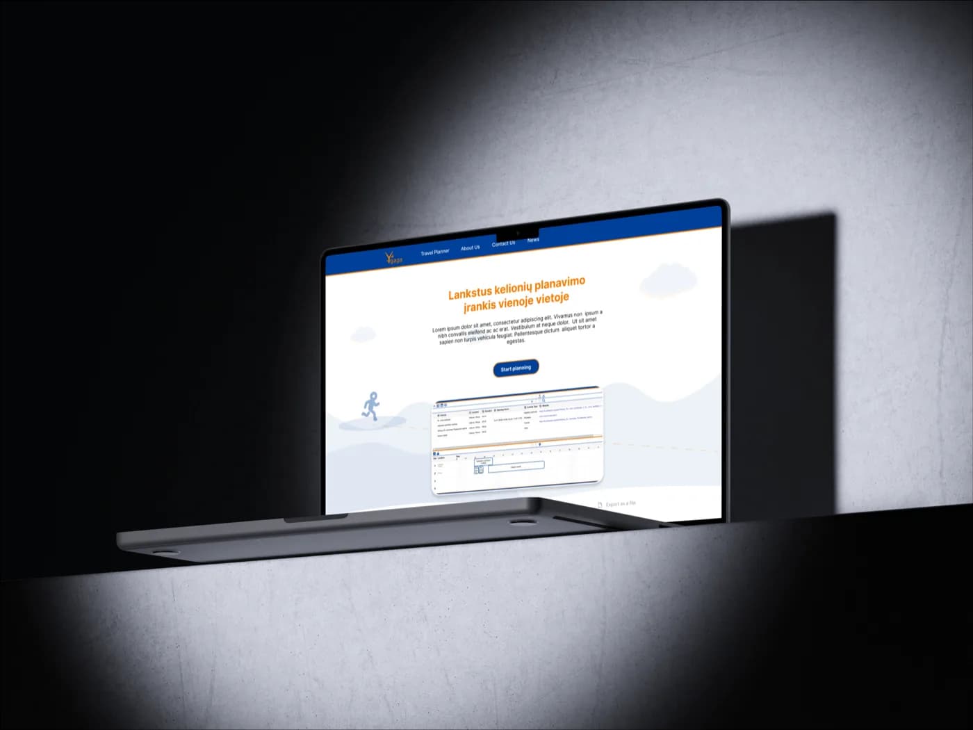 Laptop showing a travel planning tool with a redesigned user interface